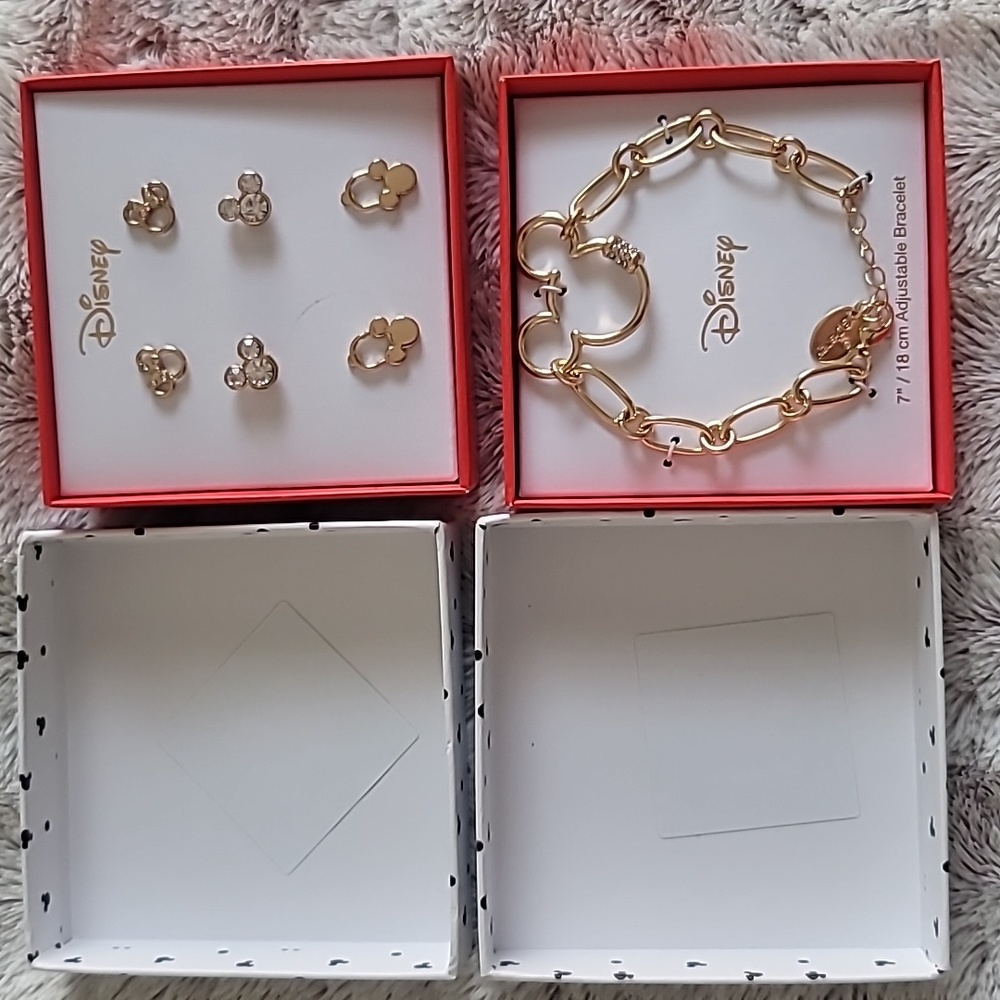 Disney Earrings and Bracelet